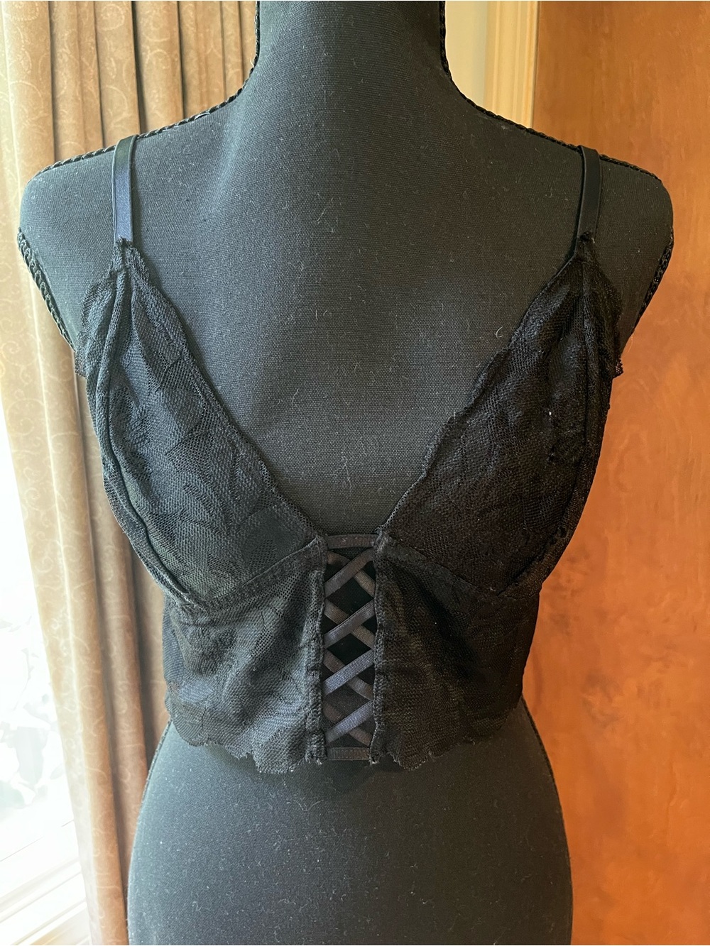 Victoria's Secret Black Lace Bralette with Crisscross Front